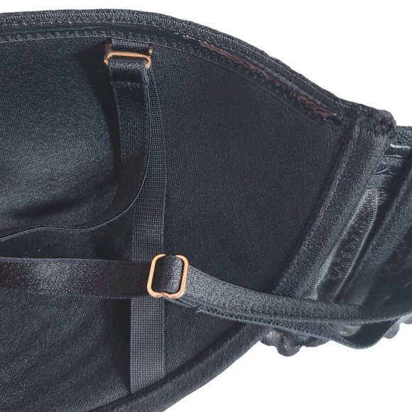 Savage X Fenty Convertible Bra Black 32D Lace Overlay Adj Molded Cups Lined - Picture 7 of 12